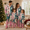 Playful Deep Teal Blush Pink Collage Panels Custom Long Pajama Set