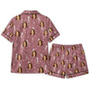 Playful Dusty Rose Sketch Figures Custom Short Pajama Set