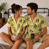 Playful Lemon Yellow Citrus Candle Toss Custom Short Pajama Set - image 4