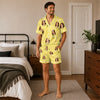 Playful Lemon Yellow Citrus Candle Toss Custom Short Pajama Set - image 6