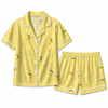 Playful Lemon Yellow Citrus Candle Toss Custom Short Pajama Set - image 2