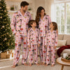Playful Pink Checked Medley Custom Long Pajama Set for Dog Lovers