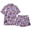 Playful Purple Spangled Silhouettes Custom Short Pajama Set