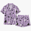 Playful Purple Spangled Silhouettes Custom Short Pajama Set