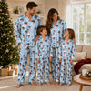 Playful Sky Blue Allover Motifs Custom Long Pajama Set