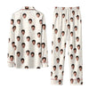 Playful White Micro Confetti Custom Long Pajama Set