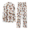 Playful White Stacked Icons Custom Long Pajama Set