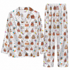 Playful White Stacked Icons Custom Long Pajama Set