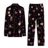 Romantic Black Heart Medley Custom Long Pajama Set