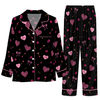 Romantic Black Heart Medley Custom Long Pajama Set