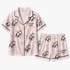 Romantic Blush Pink Sketch Portrait Scatter Custom Short Pajama Set for Couples