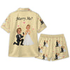 Romantic Champagne Couple Pose Medley Custom Short Pajama Set for Couples