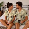 Romantic Champagne Couple Pose Medley Custom Short Pajama Set for Couples