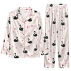 Romantic Cream Bird Scatter Custom Long Pajama Set