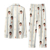 Romantic Cream Botanical Scatter Custom Long Pajama Set
