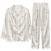 Romantic Cream Botanical Scatter Custom Long Pajama Set
