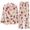 Romantic Cream Charm Scatter Custom Long Pajama Set