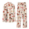 Romantic Cream Charm Scatter Custom Long Pajama Set