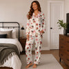 Romantic Cream Charm Scatter Custom Long Pajama Set