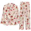 Romantic Cream Charm Scatter Custom Long Pajama Set