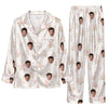 Romantic Cream Floral Cluster Custom Long Pajama Set