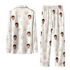 Romantic Cream Floral Cluster Custom Long Pajama Set