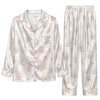 Romantic Cream Floral Cluster Custom Long Pajama Set