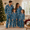 Romantic Dark Teal Letter Scatter Custom Long Pajama Set