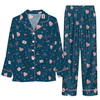 Romantic Dark Teal Letter Scatter Custom Long Pajama Set