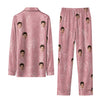 Romantic Dusty Rose Heart Outline Custom Long Pajama Set