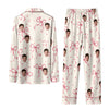 Romantic Ivory Bow Pattern Custom Long Pajama Set