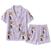 Romantic Lavender Carried Couple Scatter Custom Short Pajama Set for Couples