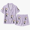 Romantic Lavender Carried Couple Scatter Custom Short Pajama Set for Couples