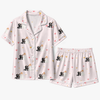 Romantic Pale Pink Kneeling Pose Scatter Custom Short Pajama Set for Couples