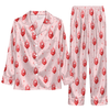 Romantic Pink Emblem Toss Custom Long Pajama Set
