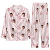 Romantic Pink Floral Sprays Custom Long Pajama Set