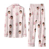 Romantic Pink Floral Sprays Custom Long Pajama Set