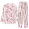 Romantic Pink Floral Sprays Custom Long Pajama Set