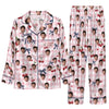 Romantic Pink Gingham Scatter Custom Long Pajama Set