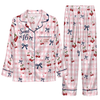 Romantic Pink Gingham Scatter Custom Long Pajama Set