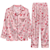 Romantic Pink Heart Scatter Custom Long Pajama Set