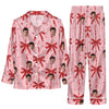 Romantic Pink Ribbon Scatter Custom Long Pajama Set