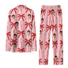Romantic Pink Ribbon Scatter Custom Long Pajama Set