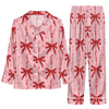 Romantic Pink Ribbon Scatter Custom Long Pajama Set