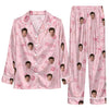 Romantic Pink Symbol Scatter Custom Long Pajama Set for Bride