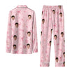 Romantic Pink Symbol Scatter Custom Long Pajama Set for Bride