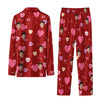 Romantic Red Gingham Hearts Custom Long Pajama Set