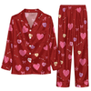 Romantic Red Gingham Hearts Custom Long Pajama Set