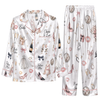 Romantic White Accessory Scatter Custom Long Pajama Set for Bride