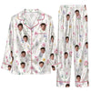 Romantic White Flower Medley Custom Long Pajama Set